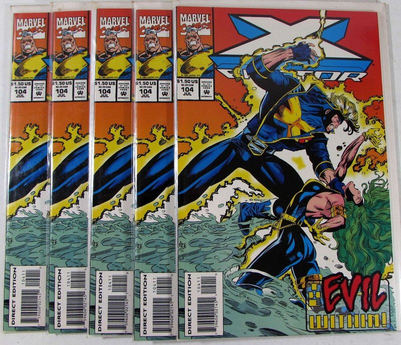 X-Factor Lot of 5 #104 x5 Marvel (1994) NM 1st Series 1st Print Comic Books (Marvel Comics, 1994), raw comic book in NM condition — front cover