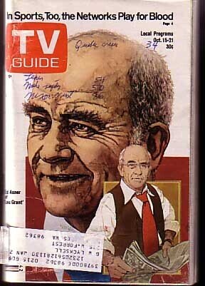 Mag: TV Guide-10/15/1977-Ed Asner Cover by Jim Sharpe-Rare G, raw, ungraded comic book — front cover