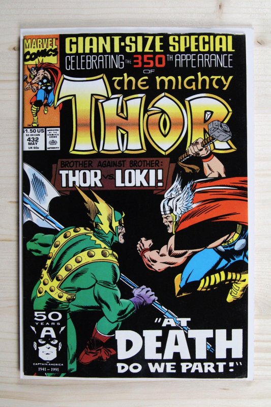 The Mighty Thor #432 (Marvel Comics, 1991), raw comic book in VF/NM 9.0 condition — front cover