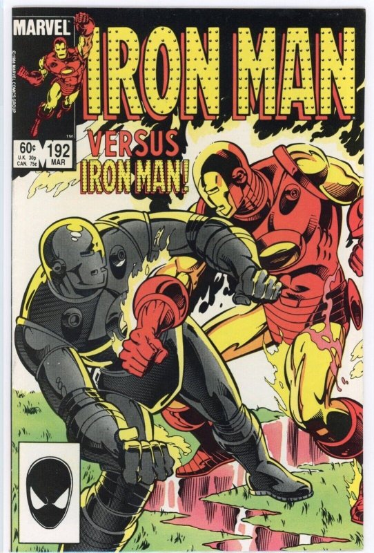 Iron Man #192 (Marvel Comics, 1985), raw comic book in VF/NM 9.0 condition — front cover