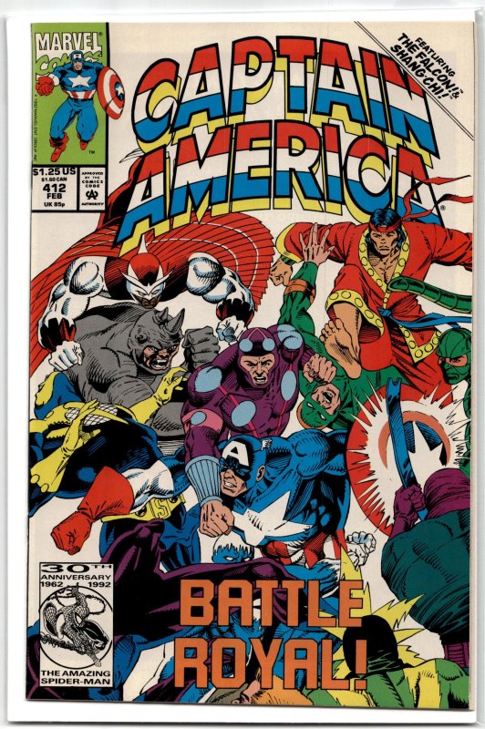 Captain America #412 (Marvel Comics, 1993), raw, ungraded comic book — front cover