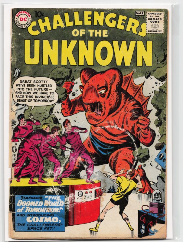 Challengers of the Unknown #18 (DC Comics, 1961), raw, ungraded comic book — front cover