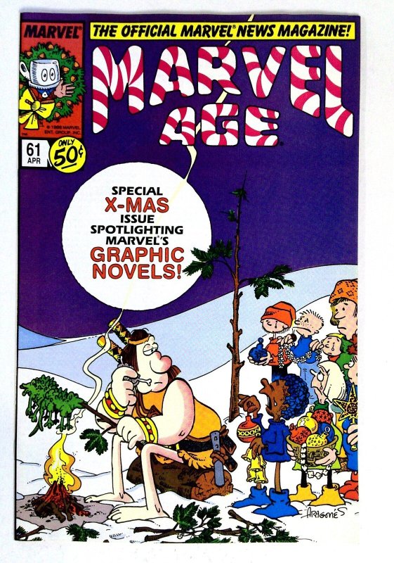 Marvel Age #61 (Marvel Comics, 1988), raw comic book in NM- condition — front cover