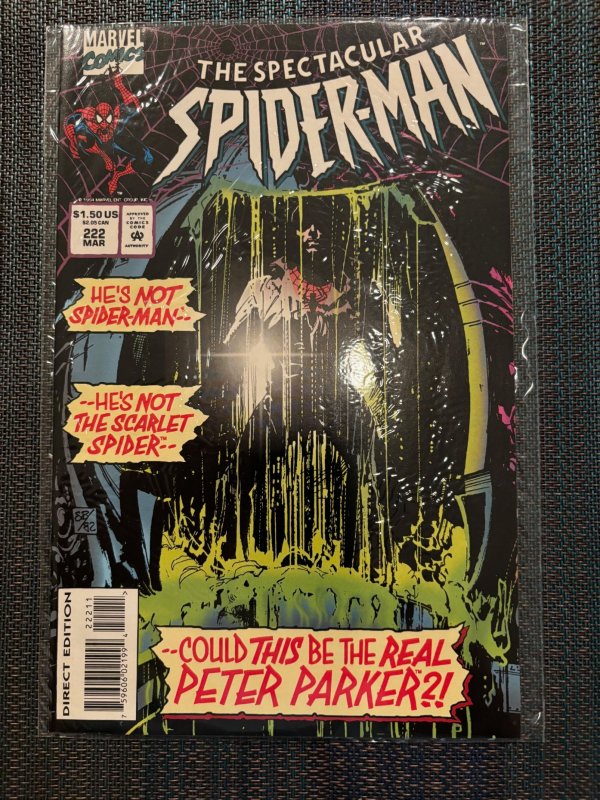 The Spectacular Spider-Man #222 (Marvel Comics, 1995), raw, ungraded comic book — front cover