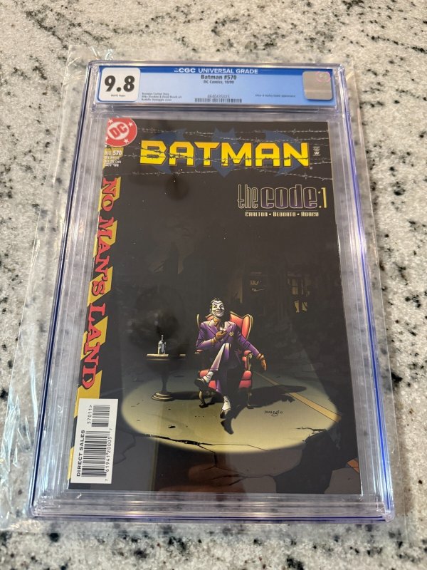 Batman #570 (DC Comics, 1999), CGC 9.8 graded comic book, Universal Blue label — front cover in its holder