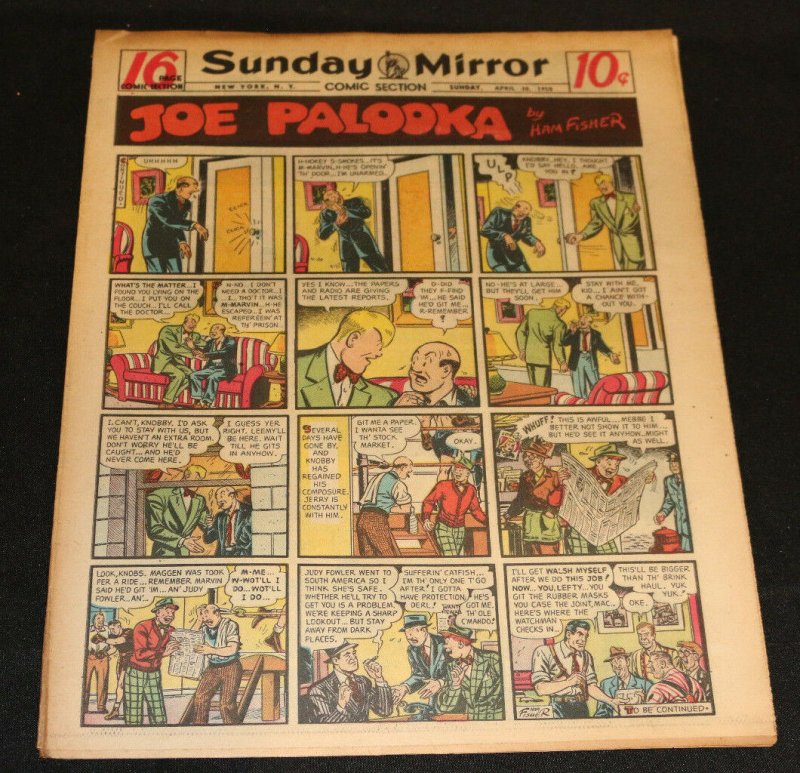 1950 Sunday Mirror Weekly Comic Section April 30th (Fine) Superman Action Abner (1950), raw, ungraded comic book — front cover