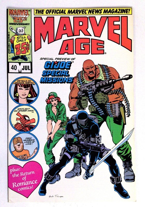Marvel Age #40 (Marvel Comics, 1986), raw comic book in VF condition — front cover