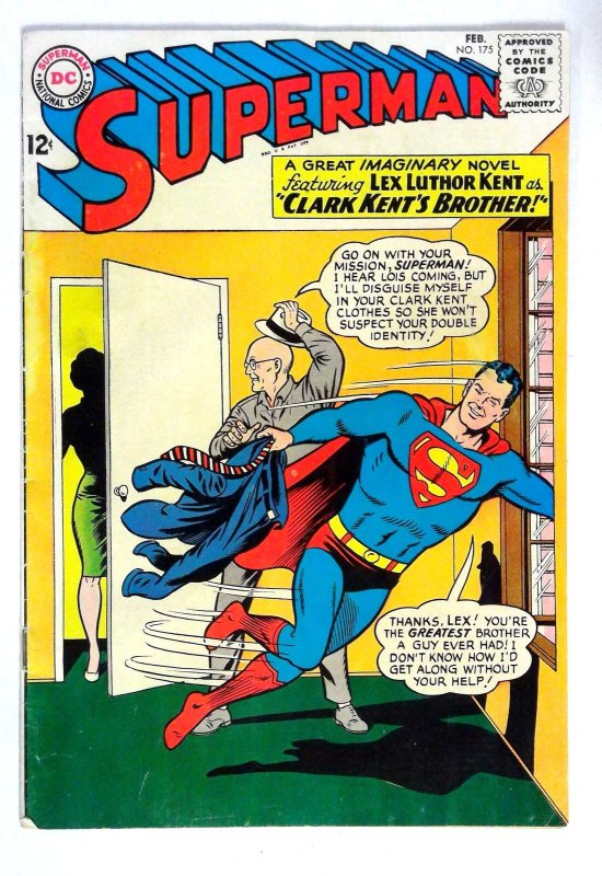 Superman #175 (DC Comics, 1965), raw comic book in VG condition — front cover
