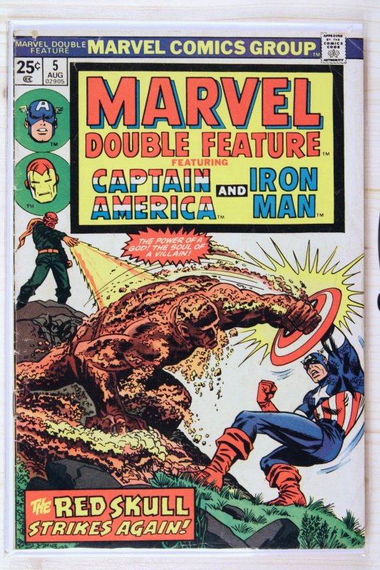 Marvel Double Feature #5 (Marvel Comics, 1974), raw comic book in VG/FN 5.0 condition — front cover