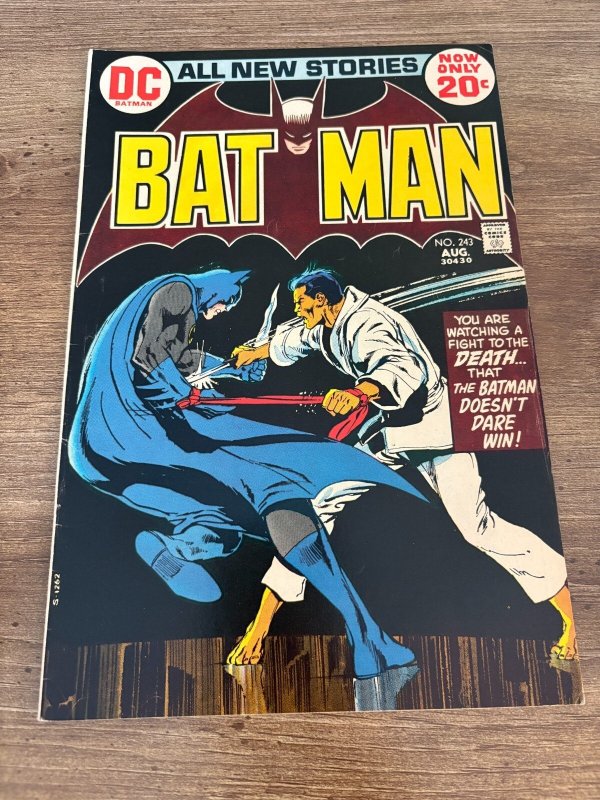 Batman #243 (DC Comics, 1972), raw comic book in VF condition — front cover