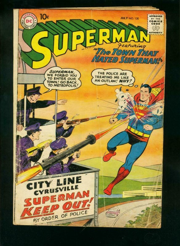 Superman #130 (DC Comics, 1959), raw comic book in FR condition — front cover