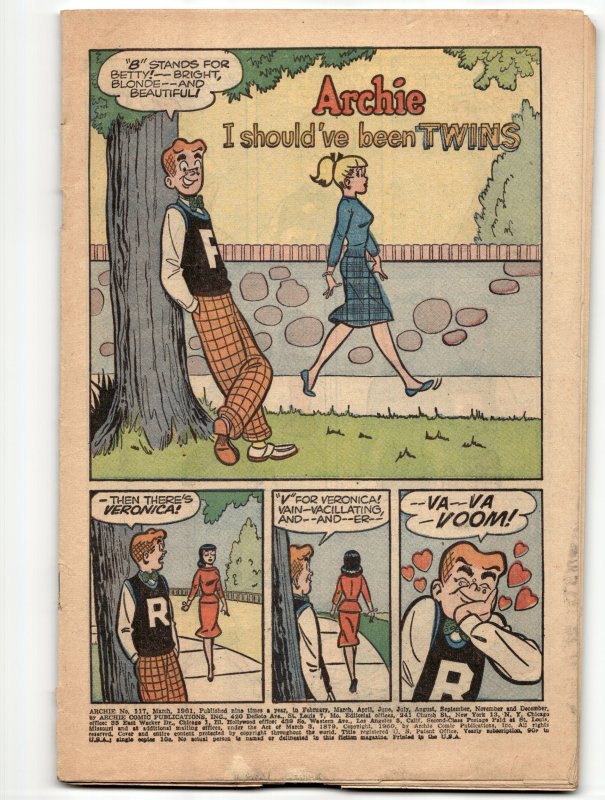 Archie #117 (Archie Comics, 1961), raw, ungraded comic book — front cover