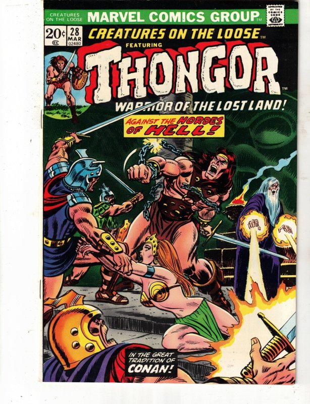 Creatures on the Loose #28 (1974), raw comic book in NM- condition — front cover