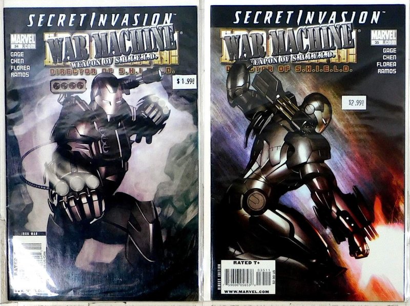 Iron Man Lot of 2 #34, 35 (2008) Marvel Comics 1st Print Comic Books (Marvel Comics, 2008), raw, ungraded comic book — front cover