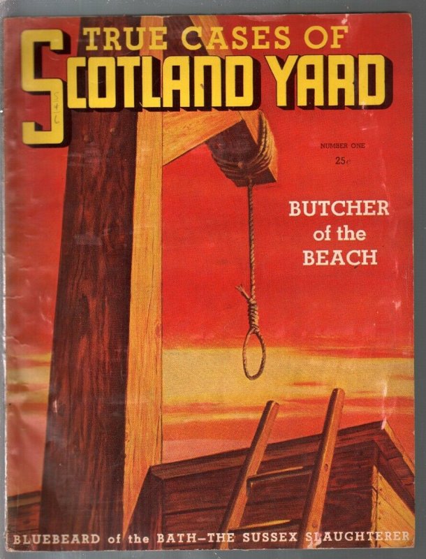 True Cases of Scotland Yard #1 (1947), raw comic book in FN condition — front cover