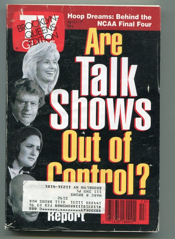 MAG: TV Guide-Talk Shows Out of Control-Brooklyn-Queens Edition-April 1995-VG (1995), raw comic book in VG condition — front cover