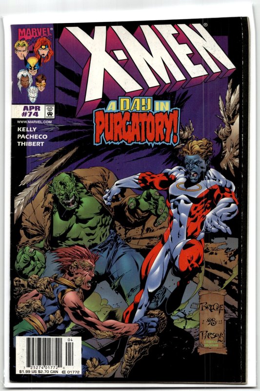 X-Men #74 (Marvel Comics, 1998), raw, ungraded comic book — front cover