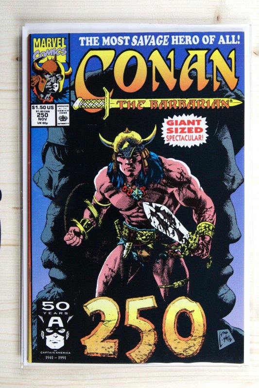 Conan the Barbarian #250 (Marvel Comics, 1991), raw comic book in VF+ 8.5 condition — front cover