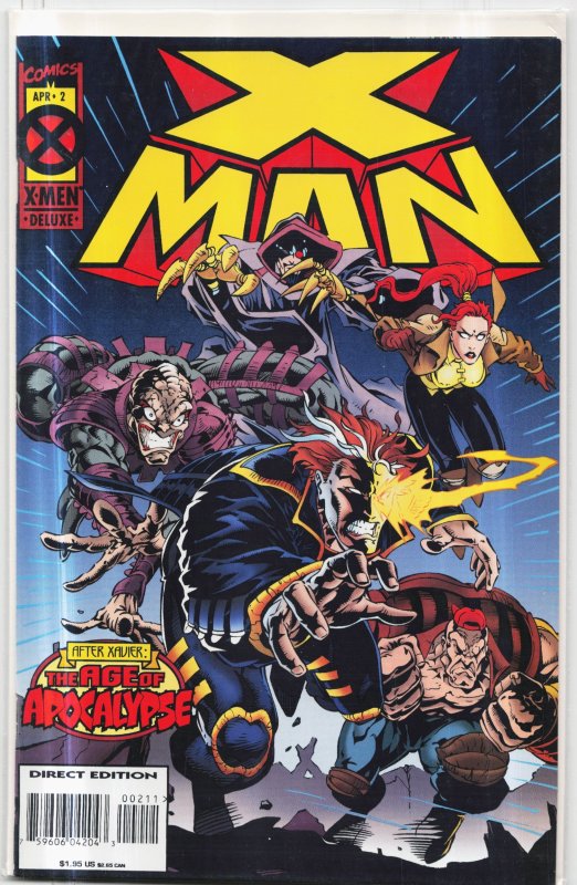 X-Man #2 (1995), raw, ungraded comic book — front cover