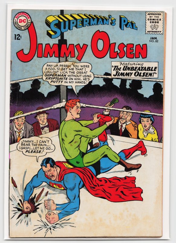 Superman's Pal, Jimmy Olsen #82 (DC Comics, 1965), raw, ungraded comic book — front cover