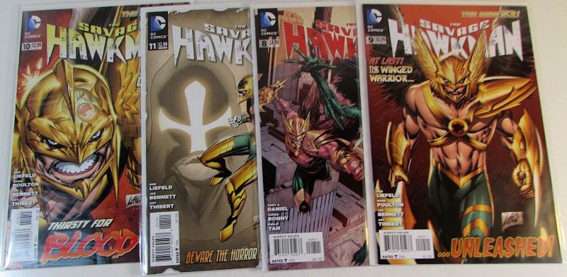 Savage Hawkman Lot of 4 #8, 9, 10, 11 DC Comics (2012) NM 1st Print Comic Books (DC Comics, 2012), raw comic book in NM condition — front cover