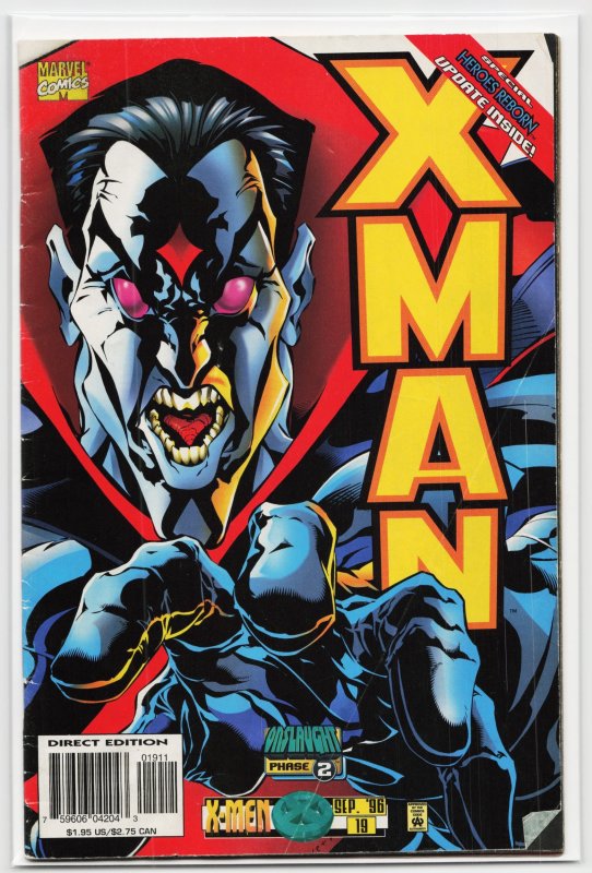 X-Man #19 (1996), raw, ungraded comic book — front cover