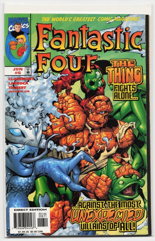 Fantastic Four #6 (Marvel Comics, 1998), raw, ungraded comic book — front cover