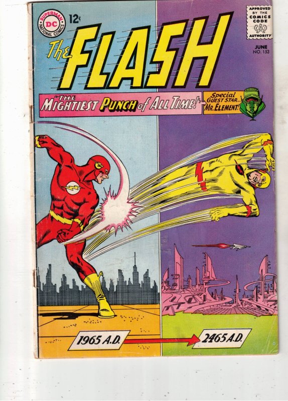 The Flash #153 (DC Comics, 1965), raw comic book in FN condition — front cover