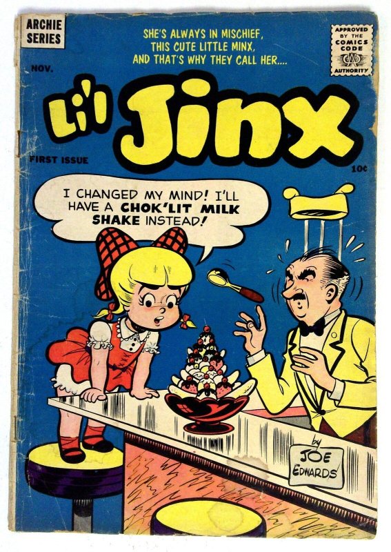 Li'l Jinx #1 (1956), raw comic book in VG condition — front cover