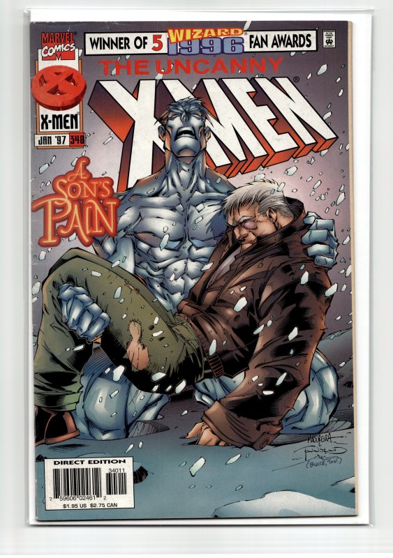 The Uncanny X-Men #340 (Marvel Comics, 1997), raw, ungraded comic book — front cover