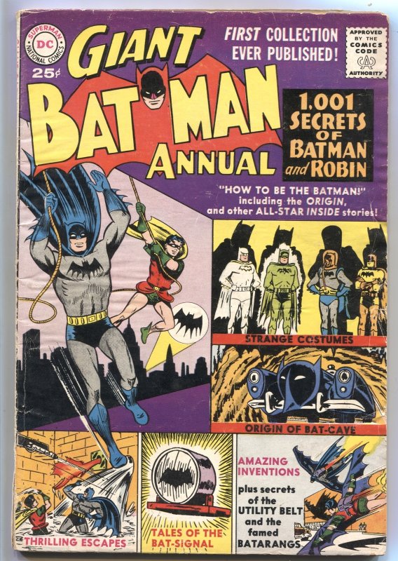 Batman Annual #1 (DC Comics, 1961), raw comic book in VG condition — front cover