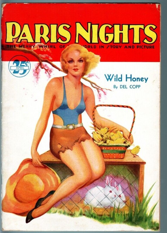 Pulp: Paris Nights Pulp April 1935-Great Spicy Cover-Wild Honey-includes Pho... (1935), raw, ungraded comic book — front cover