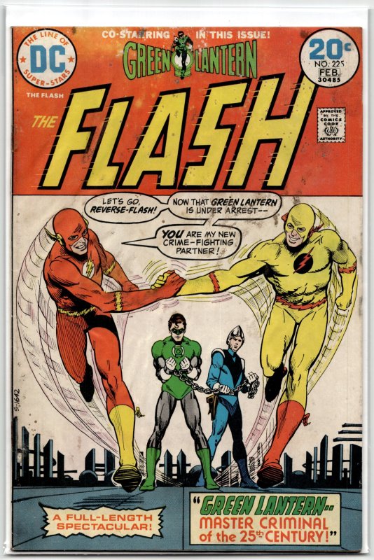 The Flash #225 (DC Comics, 1974), raw, ungraded comic book — front cover