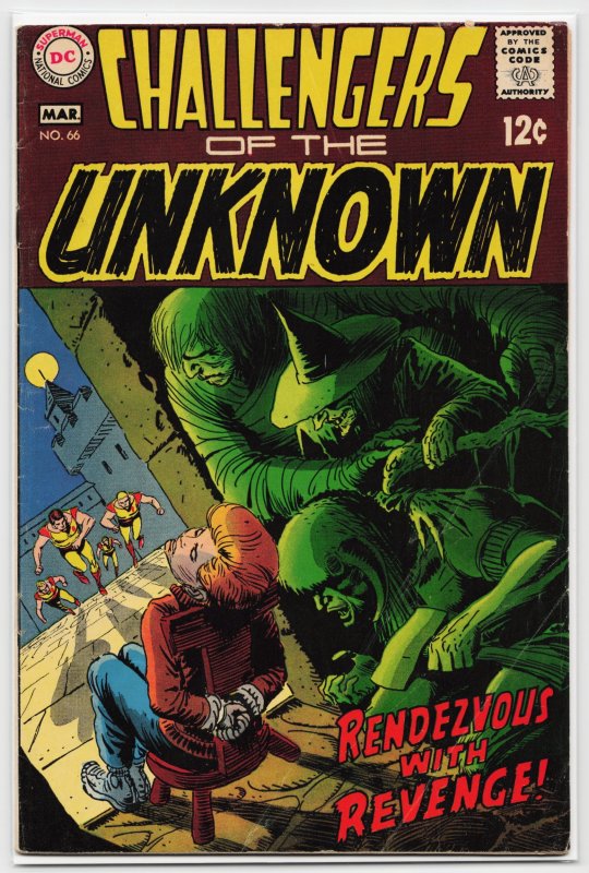 Challengers of the Unknown #66 (DC Comics, 1969), raw, ungraded comic book — front cover