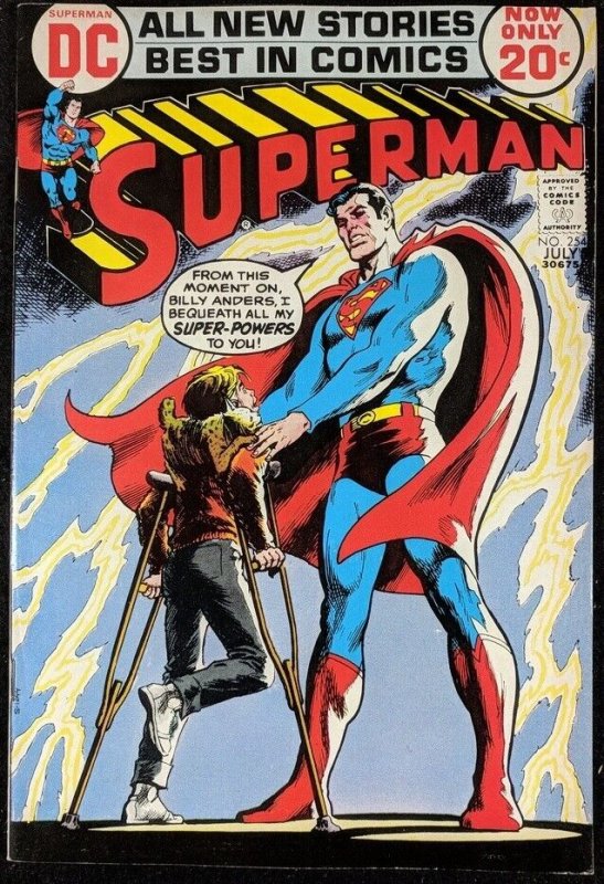 Superman #254 (DC Comics, 1939), raw comic book in VF 8.0 condition — front cover