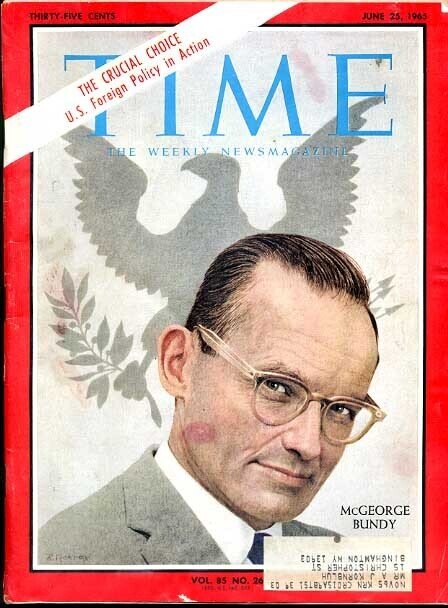 Mag: Time Magazine 6/25/1965-Mcgeorge Bundy VG, raw comic book in VG condition — front cover