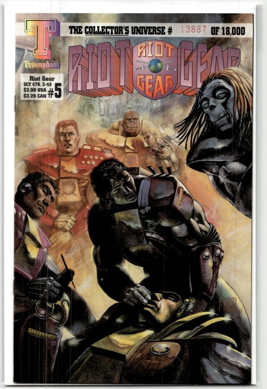 Riot Gear #5, raw, ungraded comic book — front cover