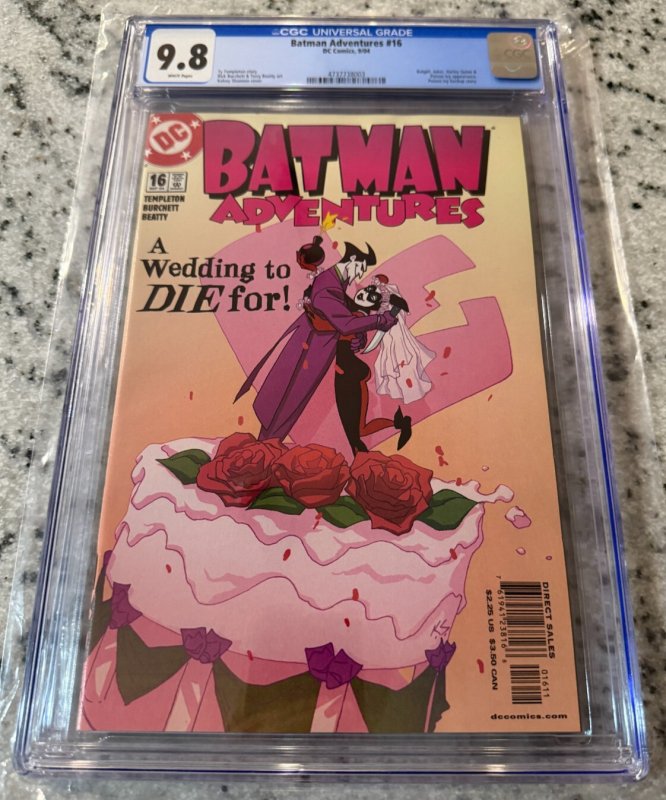 Batman Adventures #16 (Marvel Comics), CGC 9.8 graded comic book, Universal Blue label — front cover in its holder