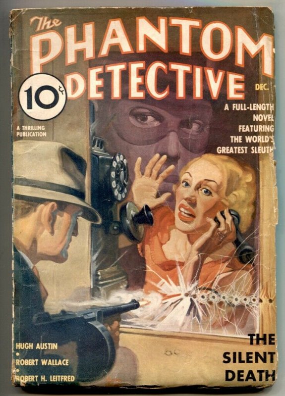 Phantom Detective Pulp December 1936- Silent Death (1936), raw, ungraded comic book — front cover