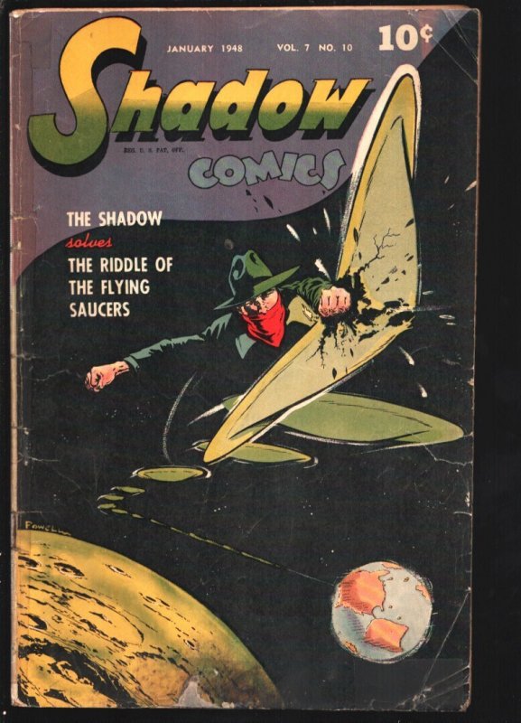 The Shadow Vol 7 #10 (1948), raw, ungraded comic book — front cover