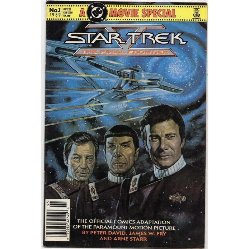 Star Trek V the Final Frontier #1 (DC Comics, 1989), raw comic book in VF 8.0 condition — front cover