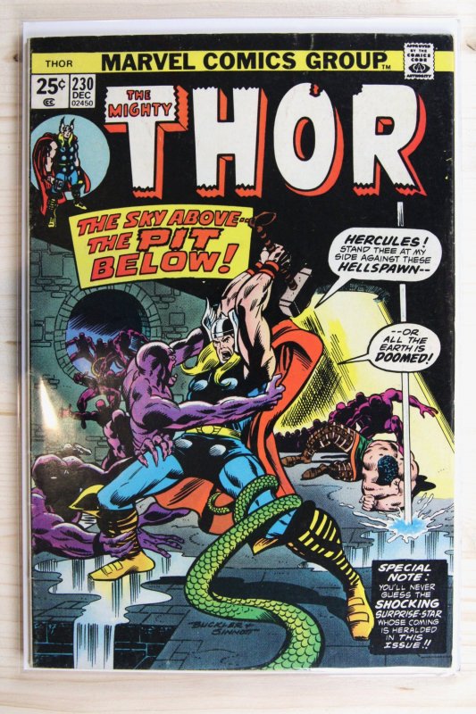 Thor #230 (Marvel Comics, 1974), raw comic book in VF- 7.5 condition — front cover