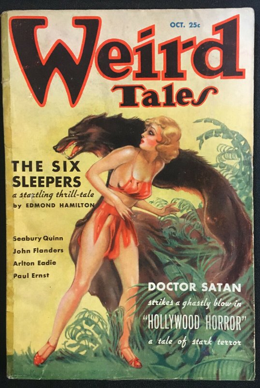 Weird Tales Pulp October 1935, Brundage Cover, Vg/fine, Headlights (1935), raw comic book in VG condition — front cover