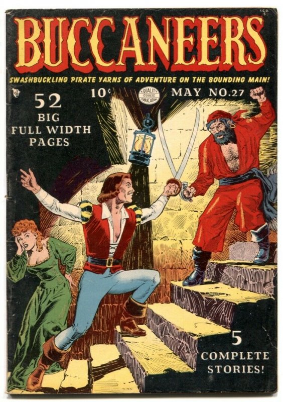 Buccaneers #27 (1951), raw comic book in FN+ condition — front cover