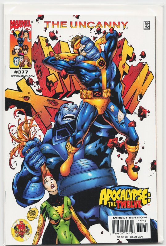 The Uncanny X-Men #377 (Marvel Comics, 2000), raw, ungraded comic book — front cover