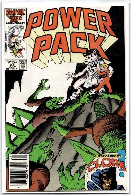 Power Pack #24 (Marvel Comics, 1986), raw, ungraded comic book — front cover