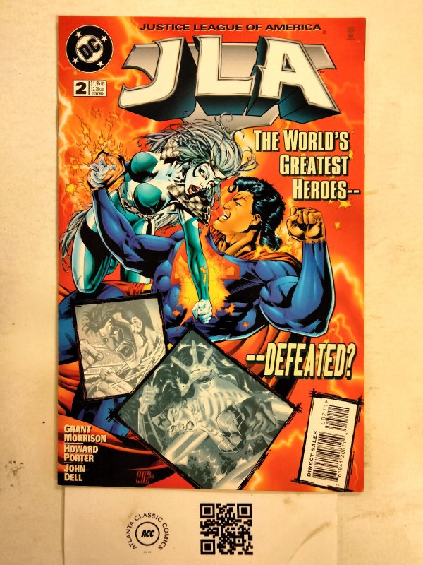 JLA #2 (DC Comics, 1997), raw comic book in NM condition — front cover
