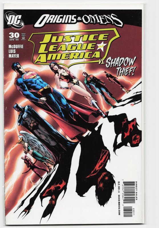 Justice League of America #30 (DC Comics, 2009), raw, ungraded comic book — front cover