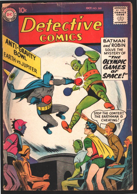Detective #260 (DC Comics, 1958), raw, ungraded comic book — front cover