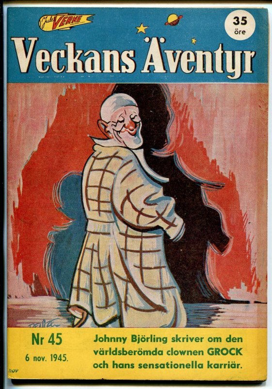 Jules Verne Veckans Aventyr Vol.6 #45 (1945), raw comic book in VF condition — front cover